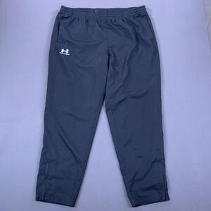 Under Armour Vital Woven Pants Men 2XL Black Loose Fit Stretch Ankle Zip Ripstop